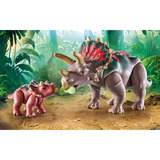 PLAYMOBIL 71821 Dinos Triceratops mit Jungtier, Konstruktionsspielzeug 