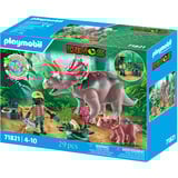 PLAYMOBIL 71821 Dinos Triceratops mit Jungtier, Konstruktionsspielzeug 