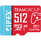 Team Group APEX SD7.1 512 GB SDXC, Speicherkarte rot/blau, MicroSD Express
