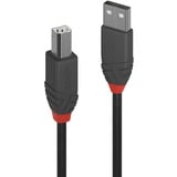 Lindy USB 2.0 Typ A an B Kabel, Anthra Line schwarz, 10m