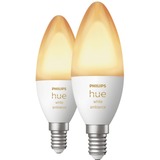 Philips HUE White Ambiance E14, LED-Lampe Doppelpack, ersetzt 25 Watt