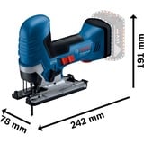 Bosch Professional Akku-Stichsäge GST 18V-125 S Professional solo blau/schwarz, ohne Akku und Ladegerät, in L-BOXX