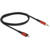 DeLOCK Audiokabel 8Pin Lightning Stecker > Klinkenstecker 3,5mm 3Pin schwarz/rot, 50cm