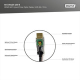 Digitus HDMI AOC Hybrid Glasfaserkabel, UHD 4K schwarz, 15 Meter