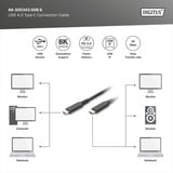 Digitus USB4 Gen 3x2 Kabel, USB-C Stecker > USB-C Stecker, 40Gbit/s schwarz, 1 Meter, PD 3.1, Laden mit 240 Watt