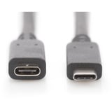 Digitus USB 2.0 Verlängerungskabel, USB-C Stecker > USB-C Buchse schwarz, 1,5 Meter, PD 60 Watt