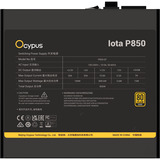 Ocypus Iota P850 Black, PC-Netzteil schwarz, 1x 12-Pin High Power GPU, 3x PCIe, Kabelmanagement, 850 Watt