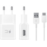 SAMSUNG Schnellladegerät EP-TA20E weiß, USB A zu Type-C Kabel, 15 W