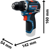 Bosch Professional Akku-Bohrschrauber GSR 12V-32 Professional, 12Volt blau/schwarz, 2x Li-Ionen Akku 2,0Ah, Werkzeugtasche