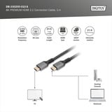 Digitus HDMI Ultra High Speed Anschlusskabel, mit Ethernet, UHD 8K schwarz/grau, 1 Meter, gesleevt