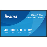 iiyama LH4366UHSB-B1AG, Public Display schwarz (matt), UltraHD/4K, VA, HDMI, USB-C
