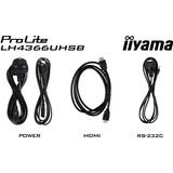 iiyama LH4366UHSB-B1AG, Public Display schwarz (matt), UltraHD/4K, VA, HDMI, USB-C