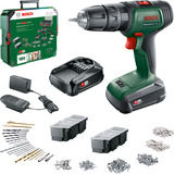 Bosch Akku-Schlagbohrschrauber UniversalImpact 18V, Set grün/schwarz, 2x Li-Ionen Akku 1,5Ah, 241-teiliges Set