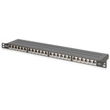 Digitus CAT 6A, Klasse E High Density Patchpanel, 24 Port schwarz, 0,5 HE, geschirmt, 19" Rack Mount