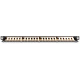 Digitus CAT 6A, Klasse E High Density Patchpanel, 24 Port schwarz, 0,5 HE, geschirmt, 19" Rack Mount