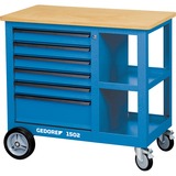 GEDORE Rollwerkbank mit 6 Schubladen, Werkzeugwagen blau, Tragkraft 1.000 kg