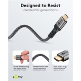 goobay Plus High-Speed-HDMI-Kabel mit Ethernet, 4K @ 60Hz grau, 10 Meter