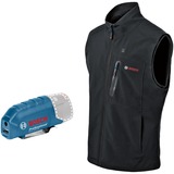 Bosch Professional Heat+Jacket GHV 12+18V Kit Größe XL, Arbeitskleidung schwarz, inkl. Ladegerät GAL 12V-20 Professional, 1x Akku GBA 12V 2.0Ah
