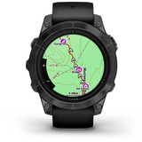 Garmin epix Pro (Gen 2) Standard Edition, Smartwatch schwarz/dunkelgrau, 47 mm, Silikon-Armband