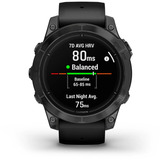 Garmin epix Pro (Gen 2) Standard Edition, Smartwatch schwarz/dunkelgrau, 47 mm, Silikon-Armband