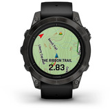 Garmin epix Pro (Gen 2) Standard Edition, Smartwatch schwarz/dunkelgrau, 47 mm, Silikon-Armband