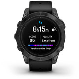 Garmin epix Pro (Gen 2) Standard Edition, Smartwatch schwarz/dunkelgrau, 47 mm, Silikon-Armband