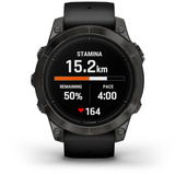 Garmin epix Pro (Gen 2) Standard Edition, Smartwatch schwarz/dunkelgrau, 47 mm, Silikon-Armband