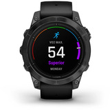 Garmin epix Pro (Gen 2) Standard Edition, Smartwatch schwarz/dunkelgrau, 47 mm, Silikon-Armband