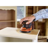 BLACK+DECKER Akku-Exzenterschleifer BDCROS18-QW, 18Volt orange/schwarz, Li-Ionen Akku 1,5Ah