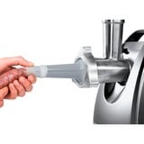 Bosch Home Fleischwolf ProPower MFW67440 silber/schwarz, 700 Watt, Schnitzler-, Wurstfüller- und Kebbe-Aufsatz