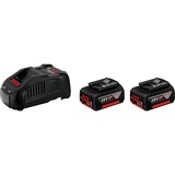 Bosch Ladegerät GAL 1880 CV + 2x 5 Ah 18 Volt, Set schwarz