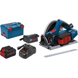 Bosch PRO Akku-Tauchsäge BITURBO GKT 18V-52 GC Professional, Handkreissäge blau/schwarz, 2x Akku ProCORE18V 5,5Ah, Führungsschiene, L-BOXX