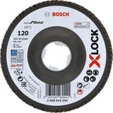 Bosch PRO X571 X-LOCK Fächerschleifscheibe, Ø 115mm, K120 Bohrung 22,23mm, abgewinkelt