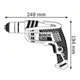 Bosch Professional Bohrmaschine GBM 10 RE Professional blau/schwarz, 600 Watt