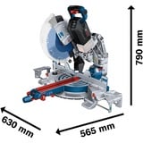 Bosch Professional PRO Akku-Kapp-und Gehrungssäge BITURBO GCM 18V-305 GDC Professional solo, Kapp- und Gehrungssäge blau, Bluetooth Modul, ohne Akku und Ladegerät