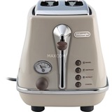 DeLonghi Toaster Icona Vintage CTOV 2103.BG beige, 900 Watt, für 2 Scheiben Toast