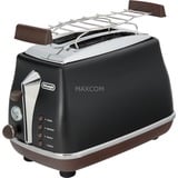 DeLonghi Toaster Icona Vintage CTOV 2103.BK schwarz (matt), 900 Watt, für 2 Scheiben Toast