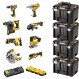 DeWALT Akku-Kombopack DCK865P4T, 18Volt, Schlagbohrschrauber gelb/schwarz, 8 Akku-Maschinen, 4x Li-Ionen XR Akku 5,0Ah