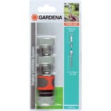 GARDENA Anschluss-Satz für 13mm (1/2")- und 15mm (5/8”)-Schläuche, Hahnstück grau/orange, 3-teilig