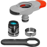 GARDENA Hahnverbinder für Indoor-Wasserhähne, Hahnstück hellgrau/orange, 13mm (1/2") - 19mm (3/4")