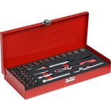 GEDORE Red Steckschlüssel-Satz 1/4", 33-teilig rot, mit Umschalt-Knarre, SW 4mm - 13mm