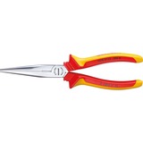 GEDORE VDE-Flachrundzange mit Hüllenisolierung, 160mm, Greifzange rot/gelb, gerade