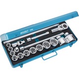 Hazet Steckschlüssel-Satz 1002, 3/4", 18-teilig, Werkzeug-Set blau, mit Umschaltknarre