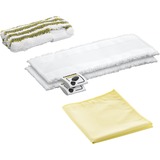 Kärcher Mikrofaser Tuchset Bad, für Hand- und Bodendüse EasyFix, Wischbezug weiß/gelb, 4 Stück