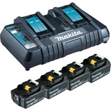 Makita Power Source Kit 18V 6Ah, Set schwarz, 4x Akku BL1860B, 1x Ladegerät DC18RD