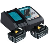 Makita Power Source Kit Li 18,0V 5Ah, Set schwarz, 2x Akku BL1850B, 1x Ladegerät DC18RC