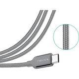 Nevox USB 3.2 Gen 1 Kabel, USB-A Stecker > USB-C Stecker grau, 2 Meter, gesleevt