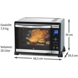 Rommelsbacher Back- und Grillgerät BGE 1580/E, Mini-Backofen edelstahl