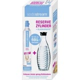 SodaStream Reserve CO₂-Zylinder 60L + 1 Glaskaraffe, für Wassersprudler mit Schraubsystem