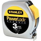 Stanley Bandmaß Powerlock, 3 Meter chrom/gelb, 12,7mm, Metallgehäuse